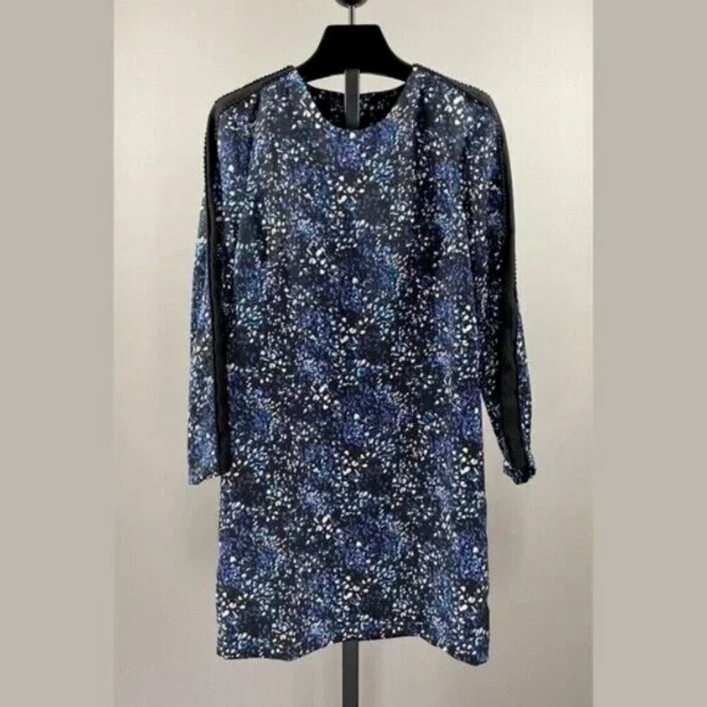 NEW Banana Republic Dress Womens 6 black blue flecked shift loose classic